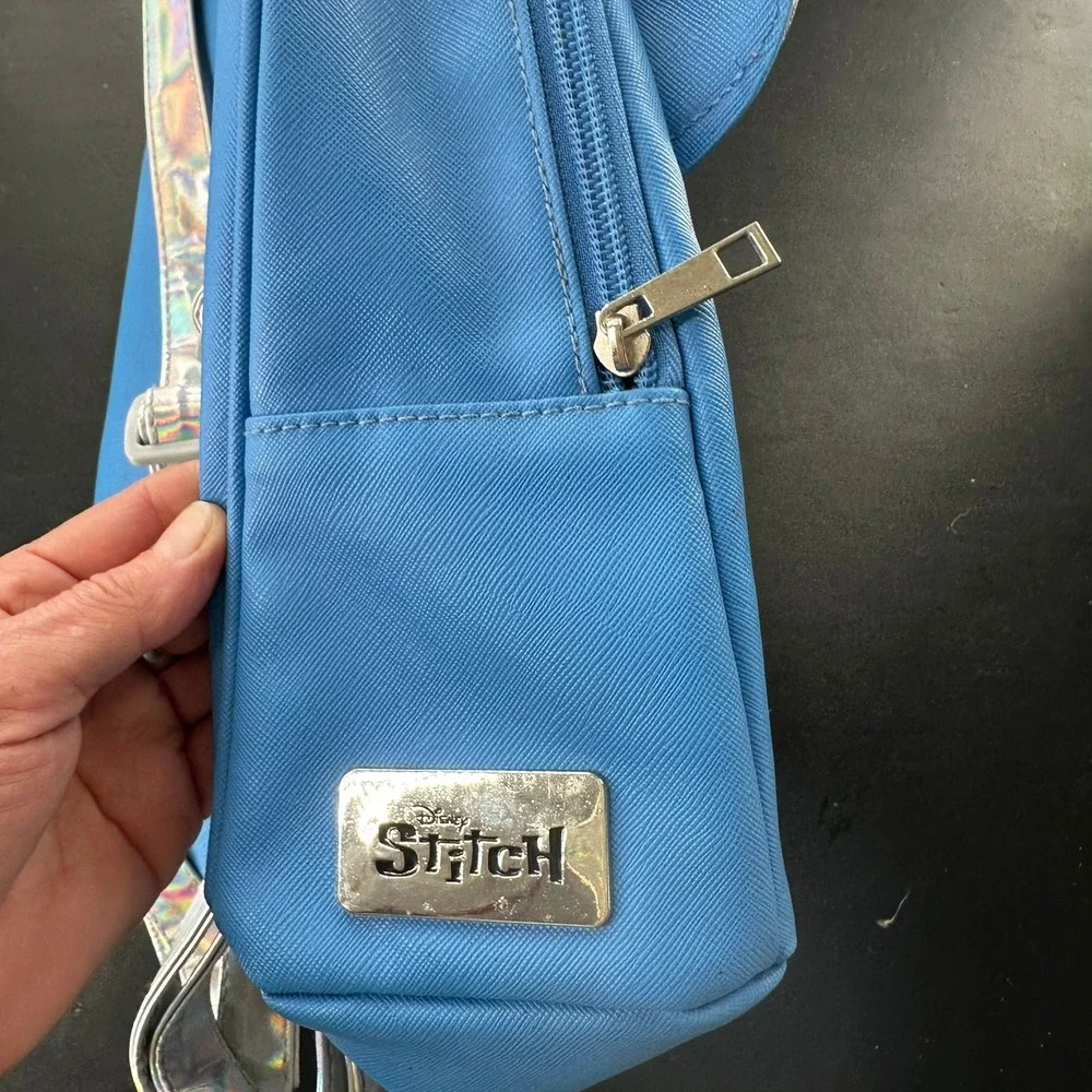 Disney Stitch Mini Backpack Blue Holographic‎ Straps 3D Ears WM427000194-0423